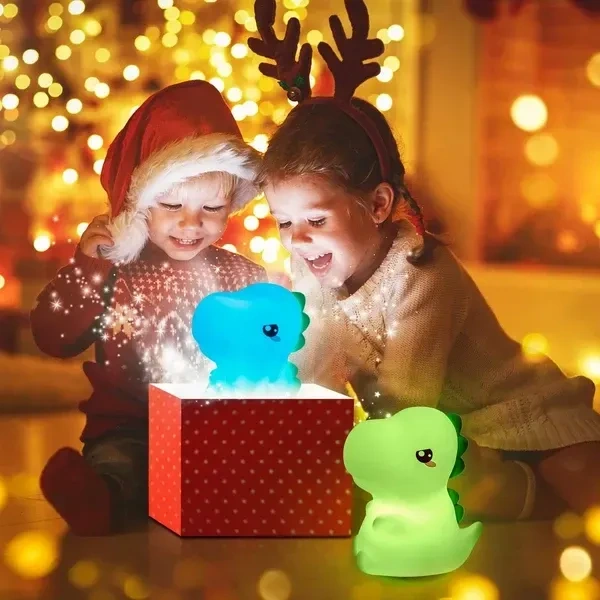 One Fire Dinosaur Night Light for Kids, 16 Color Changing Kids Night Light, Silicone Dinosaur Room Decor for Boys Night Light, Portable Battery Baby Night Light Dinosaur Lamp, Cute Lamp Dinosaur Gifts