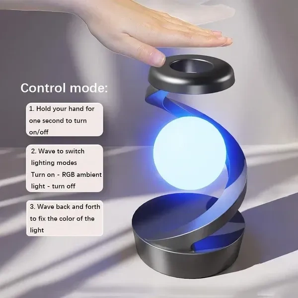 Ar Goods Suspended Rotating Light Ball Lamp with Mobile Phone Wireless Charging Night Lamp