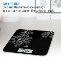 Flora Digital Weight Scale for body weight, LCD Panel, Electronic Weighing scale with thick tempered glass, High Precision Sensors accurate weight machine