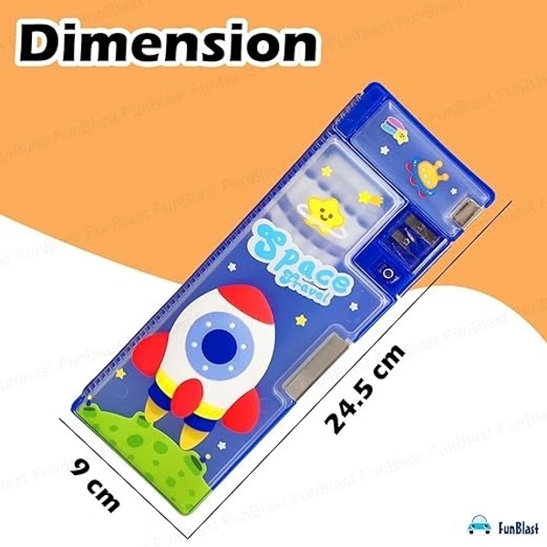 Geometry Box with Magnetic Lock Pencil Holder Pencil Case