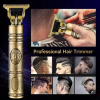 Sigmastore®  Rechargeable Golden Hair Trimmer for Men, Buddha Style Trimmer for Salon Cordless Beard Trimmer Hair Cutting Machine Professional Hair Clipper Adjustable Blade Clipper T-Blade (Gold)