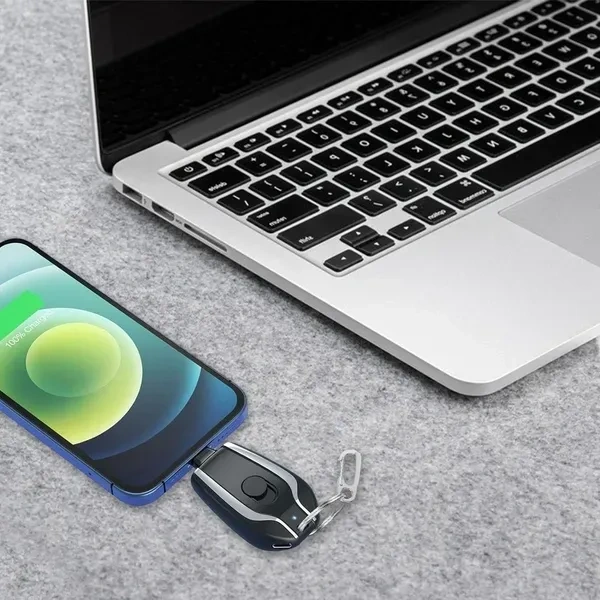 (Type C) Emergency Charger, Keychain Phone Charger, Fast Finger 1200mah Charging, Key Ring Cell Phone Charger, Compatible with All Android Smart Phones for Travel (Type C)