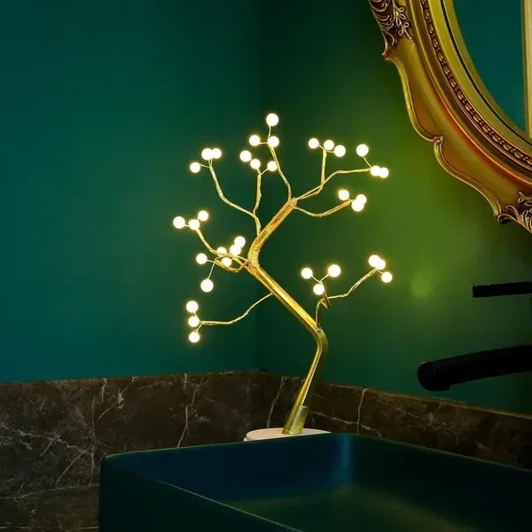 Tree Lamp for Baby Room Decor,Pearl LED Fairy Lights Spirit Tree,Bonsai Tree Light, LED Tree Lamp,Twinkling Tree Light Decoration for Room,Wedding,Bedroom,Gifts (36 LED Pearl) Plastic