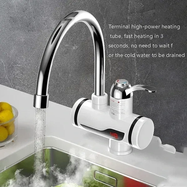 Instant Electric Water Heaters Faucet Tap Hot Tap Home-Kitchen Water Heating Instantaneous Water Heater Tank less for Tap,LED Electric Head Water Heater (3000W) (MULTI)