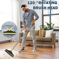 FIGMENT 2 in 1 Bathroom Cleaning Brush with Wiper Tiles Cleaning Brush Floor Scrub Bathroom Brush with Long Handle 120° Rotate Bathroom Floor Cleaning Brush Home Kitchen Bathroom Cleaning Accessories
