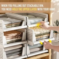 VERAT 1 PCS Plastic Foldable & Stackable Organizers Rack | Drawer Shelf Storage Container for Home Wardrobe & Cupboard Large White