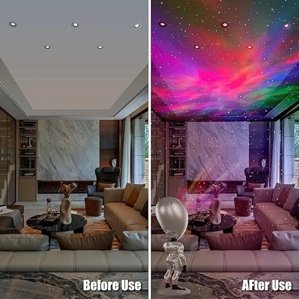 Galox Talking Alien Galaxy Night Light Projector with Timer and Remote & Repeat What You Say Projector Light (Silver)
