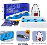 EVVIX Magnetic Chess Game, Multiplayer Magnet Board Game with Stones, Strategy Table Top Magnet Game,Portable Magnetic Battle Chess with Storage Bag, Fun Chess Board Family Games