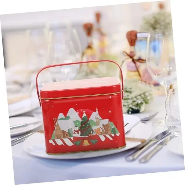 Domensi 24 Pcs Christmas Cookie Tins with Lids Square Candy Metal Cookie Tins Empty Retro Xmas Metal Gift Box Large Capacity Xmas Tin Containers for Holiday Storing Cookies Candies Treat (square)