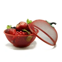 Apple Shape Net Basket Fruit & Vegetable Basket with Net Cover Apple Shape Fruits Vegetables Storage OrganizerBasket for Kitchen