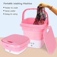 Portable Foldable Mini Top Loading Washing Machine 2kg with Spinner and Dryer for Baby Clothes, Semi Automatic Bucket Washer with Modes for Home, Travel
