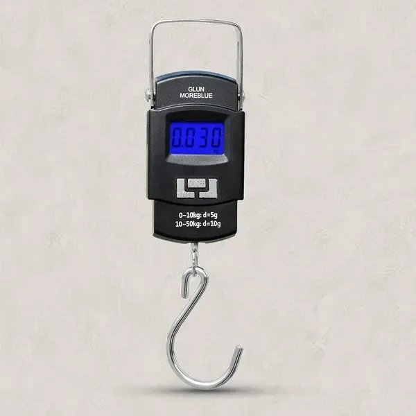 CARDEX Electronic Balance Portable Hook Weighing Machine Digital Hanging Luggage Fishing Hook Scale Manual Weight 110 lb/50 Kg Backlite LCD Display Screen (Black) (NEW SCALE)