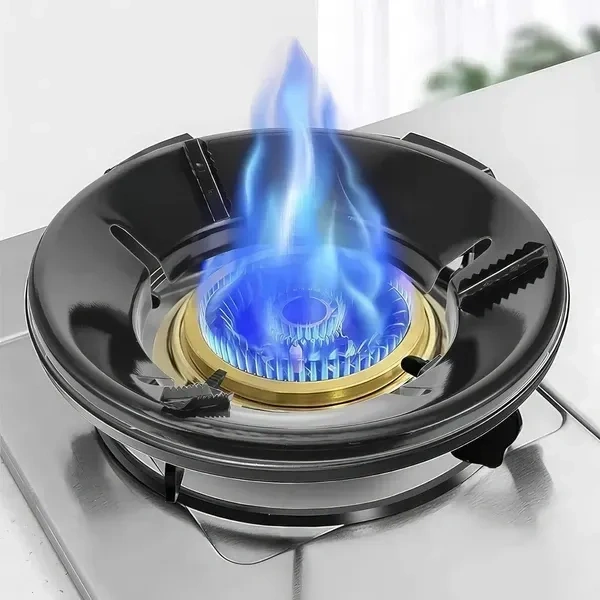SR Black Gas Saver Burner Stand Gas Chula Burner Gas Saver Stand Jali Ring Fire & Windproof Energy Saving, Gas Chula Support Stand 4 Legs Supported For Indian Gas 0.7Mm (Pack Of 1) Black - Metal