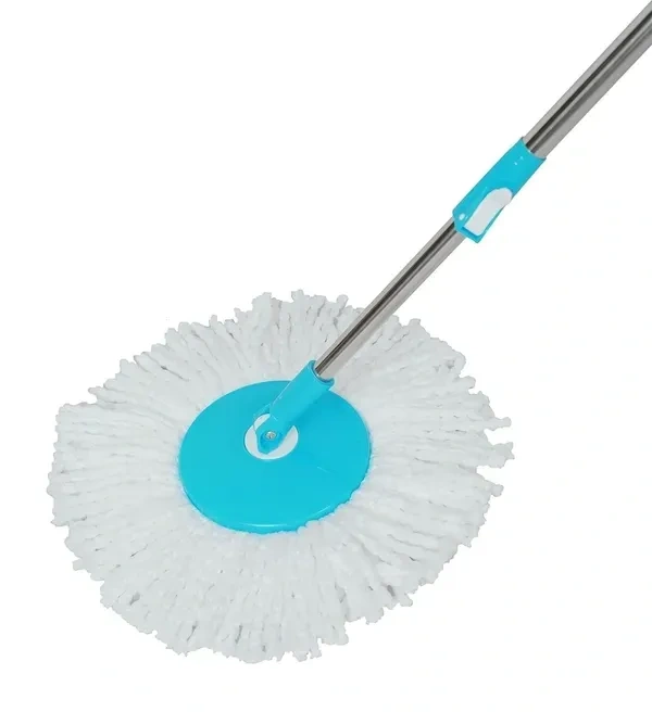 Plastic Mop Bucket WITH BOX Quick Spin Mop with 2 Microfiber Wet Dry Mophead Floor Cleaning pocha Extendable Handle Removable Wringer 360° Floor Cleaner Mopping Set