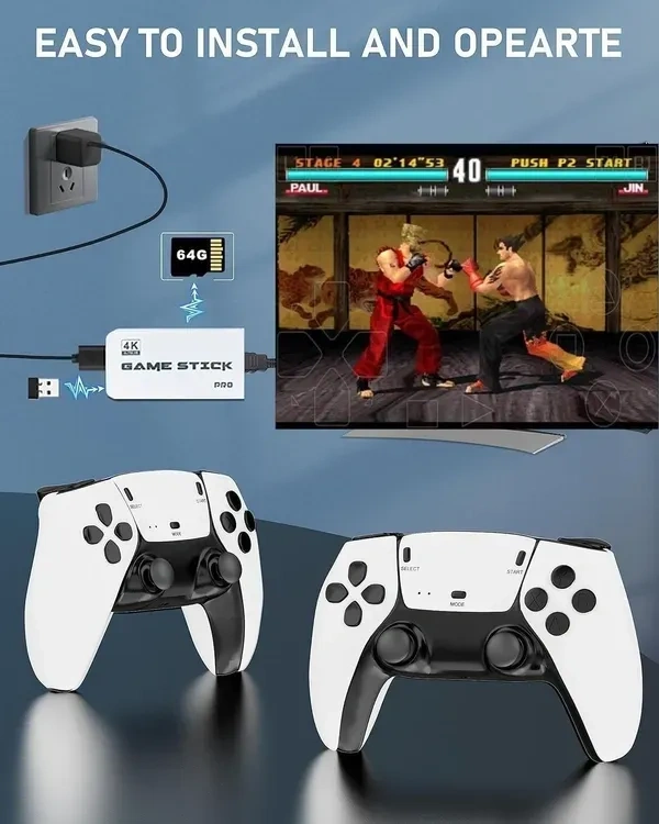 M15 PS5 Wireless Video Game Console, 4K HD Game Stick for TV, Retro Gaming System