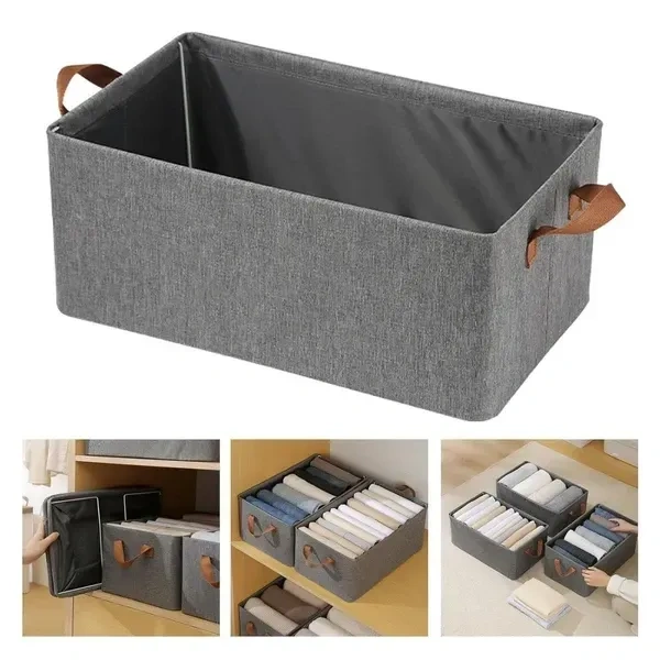 Innovative Mart 26L Foldable Storage Box with Handle Rectangle Wardrobe Storage Baskets Fabric Closet Storage Box for Jeans, Bra, Panty, Tshirts and Saree