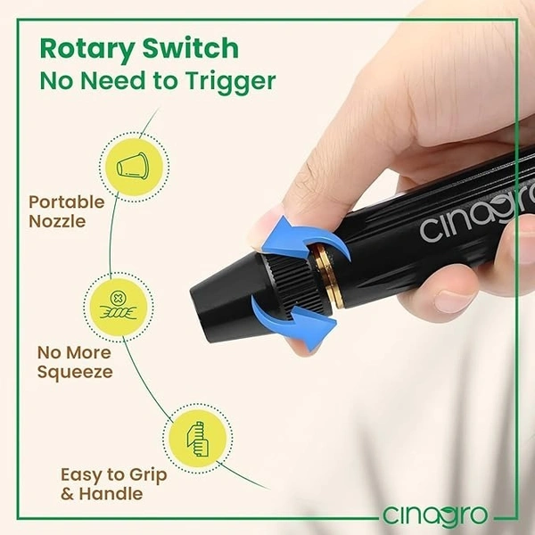 Cinagro Water Spray Gun for Gardening, Car Wash, Bike Washing, Gun for 1/2" Hose Pipe, High Pressure Water Gun Nozzle, Adjustable Car Washer Gun, Brass Jet, Water Spray Nozzle for Garden