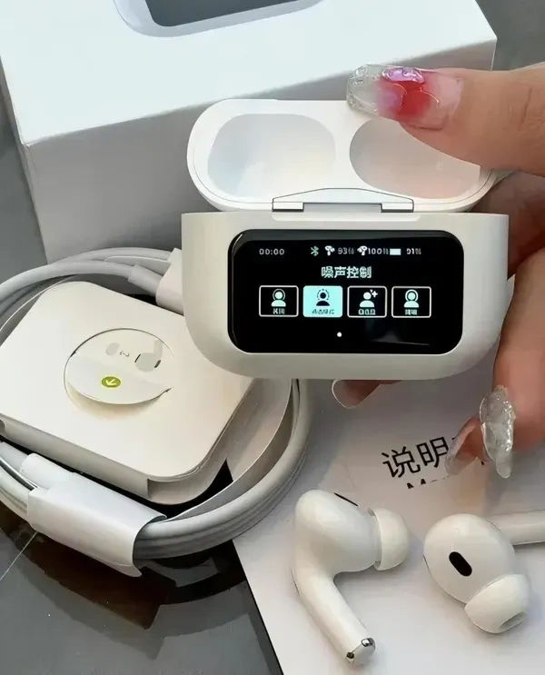 Display Ear Buds - Wireless Earbuds with Remote Photography, Change Wallpaper, Lock Screen | LED Touchscreen Control | ANC+ENC/You-Tube shors Control
