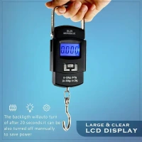 CARDEX Electronic Balance Portable Hook Weighing Machine Digital Hanging Luggage Fishing Hook Scale Manual Weight 110 lb/50 Kg Backlite LCD Display Screen (Black) (NEW SCALE)