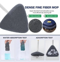 COFENDY 360° Rotatable Adjustable Triangle Cleaning Mop with Stainless Steel Long Handle Push-Pull Squeezing Cleaning Mop Dry & Wet Mop Floor Windows Ceiling