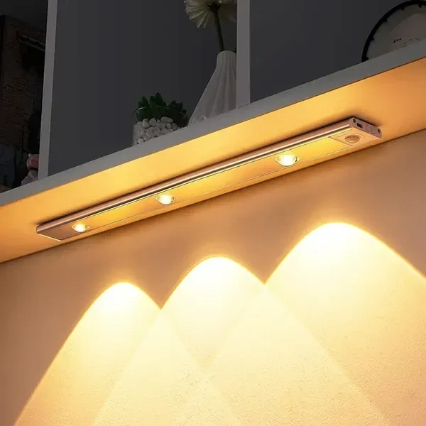 MERTTURM® Motion Sensor Cabinet Mood Light, 60cm Wireless Closet Light, 1500mAh Rechargeable Dimmable LED Light Bar with 3 Light Colors, Magnetic Install for Kitchen Wardrobe Cupboard(1800K-6500K) Visit the MERTTURM Store