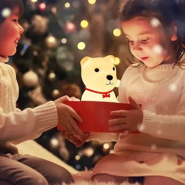 NYRWANA Night Lamp for Bedroom, Cute Lamp, Night Lamp for Kids, Silicone Lamp, Cute Night Lamp, Birthday Gifts, Lamp for Kids, Light Lamp, Diwali Light, Rechargeable, Dog Lamp (Multicolor)
