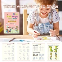 SHOPPOSTREET Sank Magic Practice Copybook, (4 BOOK + 10 REFILL+ 2 Pen +2 Grip) Number Tracing Book for Preschoolers with Pen, Magic Calligraphy Copybook Set Practical Reusable Writing Tool Simple Hand Lettering