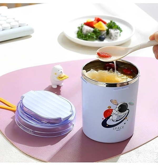 Stainless Insulated Food Jar Thermos for Hot Food Soup Lunch Container for Kids - 530 ML Mug/Cup with Straw, Lid and Fork