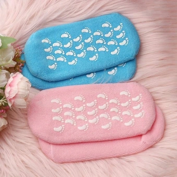 CULINA Silicone Socks for Women, Crack Heel Repair Socks, Spa Gel Socks for Women, Silicon Socks, Silicone Socks for Men, Foot Hydration Socks Vitamin E-Multicolour Pack 1