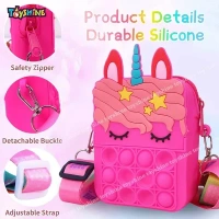 FunBlast Unicorn Pop it Sling Bag - Crossbody Bag for Kids, Pop it Purse for Girls, Stress Relief Toys Pop It Bag for Girls, Fidget Purse for Kids, (Pack of 1 Pcs)