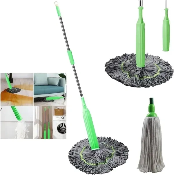 2 in 1 Dehydrated Floor Cleaning Mop || Self-Wringing Floor Mop || 360 Rotatable Adjustable Cleaning Mop, || Microfiber Mop Wet and Dry for Bathroom/Offfice/Home/Outdoor (Green)