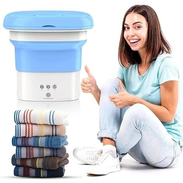 Washing-Machine-Portable-Mini-Foldable-Washer-and-Spin-Dryer-Small-Foldable-Bucket-Washer-for-Camping-RV-Travel-Small-Spaces-Lightweight-and-Easy-to-Carry (9 L)