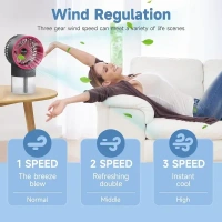 Portable Misting Fan - Rechargeable Battery Operated Fan, Camping Fan Beach Fan with 350mL Water Tank & Nightlight, 3-Speed Adjustable Cooling Mist Fan for Home, Office, Fishing Outdoor&Indoor Use