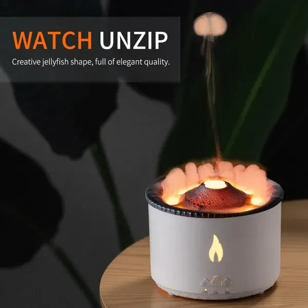 ZUMIE Ultrasonic Volcano Flame Humidifier Original Flame Diffuser Volcano Lamp Aroma Diffuser For Essential Oils Diffusers, Small Fireplace Humidifier Fire Oil Diffuse For Home Large Room Kids Bedroom