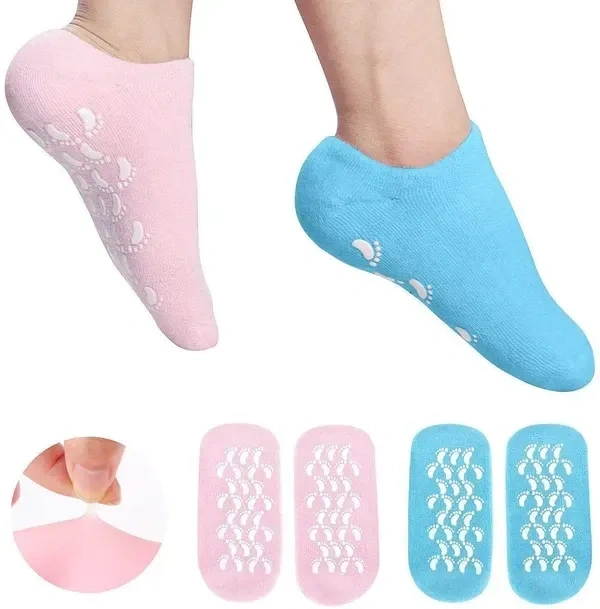 CULINA Silicone Socks for Women, Crack Heel Repair Socks, Spa Gel Socks for Women, Silicon Socks, Silicone Socks for Men, Foot Hydration Socks Vitamin E-Multicolour Pack 1