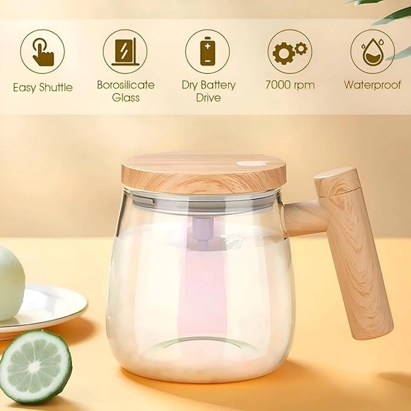 Self Stirring Electric Automatic Mixing Coffee Cup with Lid for Various Purposes Coffee/Milk/Juice/Protein Powder at Home/Office/Travel. (400 ml)