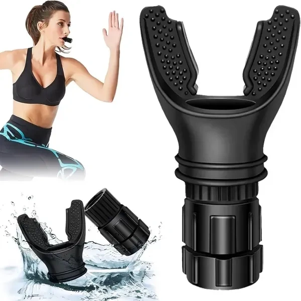 JICOOT Portable breathing exercise device for lungs, Breathing trainer with Resistance Adjustable, Lung Trainer with excellent quality silicone,Easy to Clean and Use, Improve Breathing Capacity and Endurance