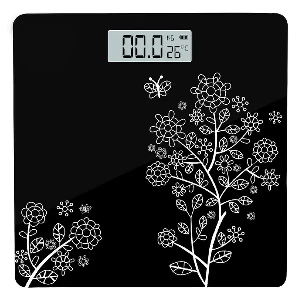 Flora Digital Weight Scale for body weight, LCD Panel, Electronic Weighing scale with thick tempered glass, High Precision Sensors accurate weight machine