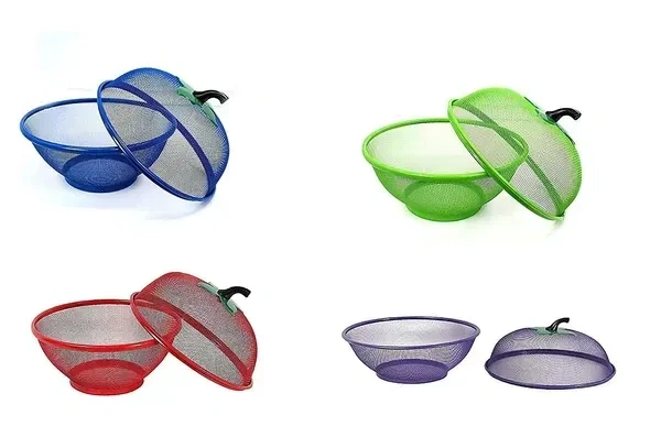 Apple Shape Net Basket Fruit & Vegetable Basket with Net Cover Apple Shape Fruits Vegetables Storage OrganizerBasket for Kitchen