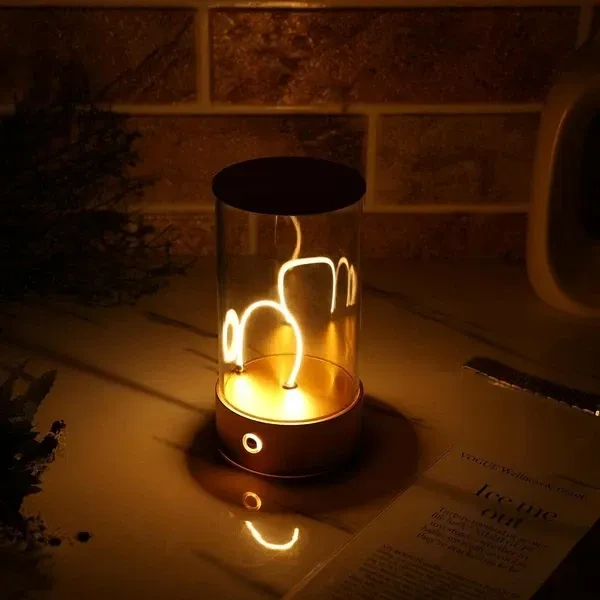 Table Lamp | LED 1500 mAh Battery | Rechargeable Lamp, Lamps For Home Decoration, Diwali Light, Night Lamp For Bedroom, Lamp For Bedroom, Stepless Dimming, 3 Colour Touch Control-Metal (Gold)