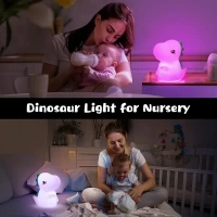 One Fire Dinosaur Night Light for Kids, 16 Color Changing Kids Night Light, Silicone Dinosaur Room Decor for Boys Night Light, Portable Battery Baby Night Light Dinosaur Lamp, Cute Lamp Dinosaur Gifts