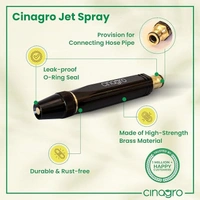 Cinagro Water Spray Gun for Gardening, Car Wash, Bike Washing, Gun for 1/2" Hose Pipe, High Pressure Water Gun Nozzle, Adjustable Car Washer Gun, Brass Jet, Water Spray Nozzle for Garden