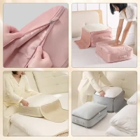 Ultra Space Saving Self Compression Organizer, Bedroom Clothes Storage Bags with Zipper, Space Saving Self Compression Organizer, Heavy Duty Moving Bags (Multi)