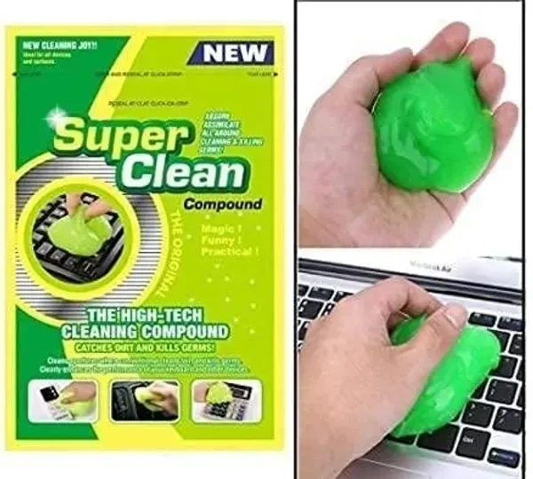 Super Clean Magic Gel Cleaner for Car Interior Dust Cleaner for Keyboard Computer Laptop Home & Office Window Grill Electronics Cleaning Gel in Pouch (Pack of 1)