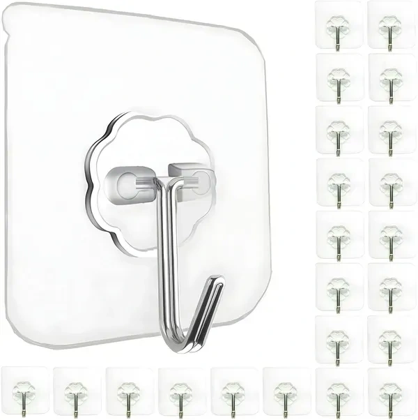 Wall Hooks for Hanging Strong Hook for Wall Hanging Hook Without Drill Self Adhesive Hooks for Wall Heavy Duty Wall Stick Hook Wall Hanger Hook