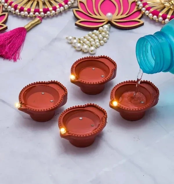 INGFONE Water Sensor Diya for Home Decoration - Electric Flameless & Smokeless LED Diya Lights, Candle for Home Decor, Diwali Festivals Decoration,Christmas,New Year, Festive (Pack of -12)