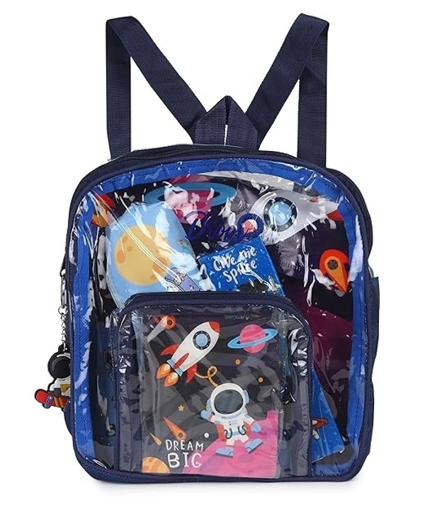 Clear Bag Stationery Kit | Combination of 12 Stationery Items | Travel Friendly Back Pack Bag | Ideal for Kids Gifting