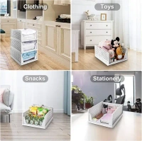VERAT 1 PCS Plastic Foldable & Stackable Organizers Rack | Drawer Shelf Storage Container for Home Wardrobe & Cupboard Large White
