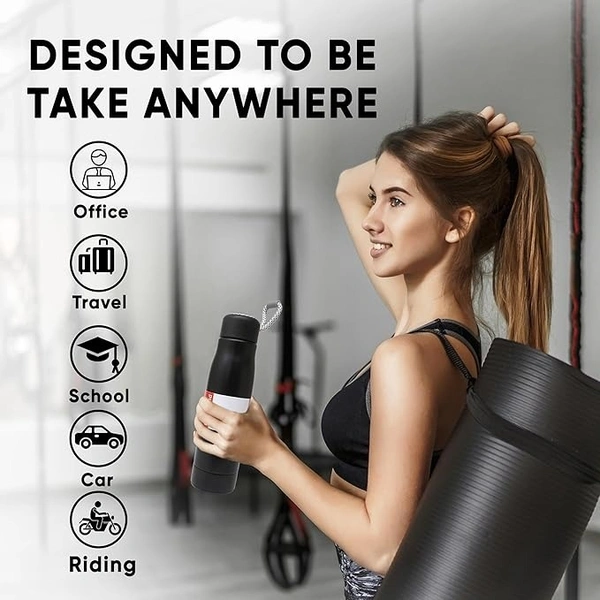 BENTO BLISS Hydra Stainless Steel Insulated Water Bottle 510 ml | Double Wall Vacuum Insulated Flask, Black | 10 Hrs Hot & 20 Hrs Cold | Best for Corporate Gifiting
