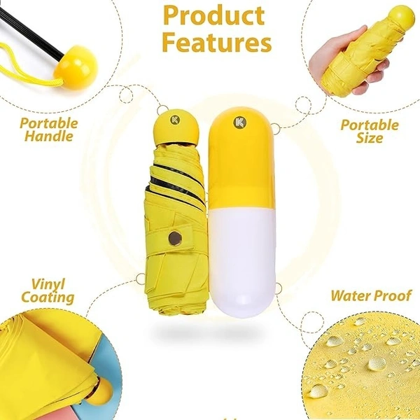 Kraptick Cute Capsule Umbrella, Umbrella for Rain, Wind Proof Umbrella, Mini Cute Umbrella for Men/Women/Boys/Girls/Kids, Portable Travel Umbrella with Manual Mechanisms for Open and Close